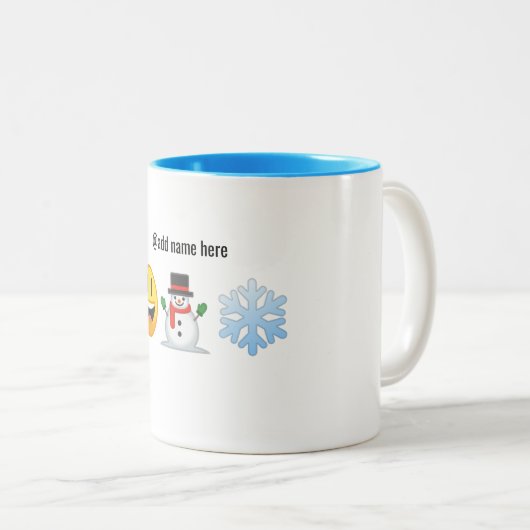Seizoensgroeten | Aangepaste Emoji Coffee-Mok Tweekleurige Koffiemok (Voorkant rechts)