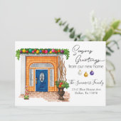 Seizoensgroeten Aankondiging van verhuizing naar n (Staand voorkant)