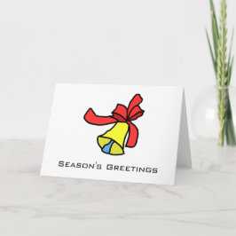 Seizoensgroeten ~ Bell en Red Bow Feestdagen Kaart