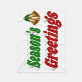 Seizoensgroeten Bells Kerst typografie Fleece Deken (Voorkant)