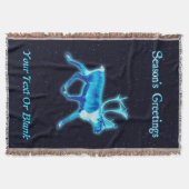 Seizoensgroeten - Blauwe Caraïben (rendieren) Deken (Voorkant)