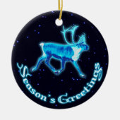 Seizoensgroeten - Blauwe Caraïben (rendieren) Keramisch Ornament (Voorkant)