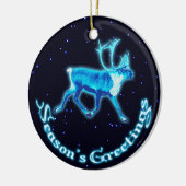 Seizoensgroeten - Blauwe Caraïben (rendieren) Keramisch Ornament (Links)