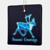 Seizoensgroeten - Blauwe Caraïben (rendieren) Keramisch Ornament (Links)