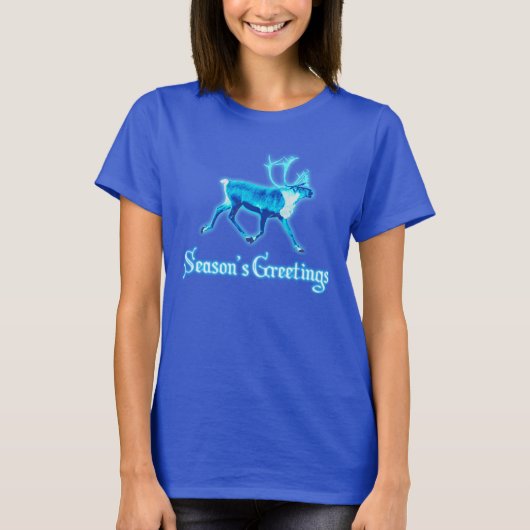 Seizoensgroeten - Blauwe Caraïben (rendieren) T-shirt (Voorkant)