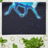 Seizoensgroeten - Blauwe Caraïben (rendieren) Theedoek (Gevouwen)