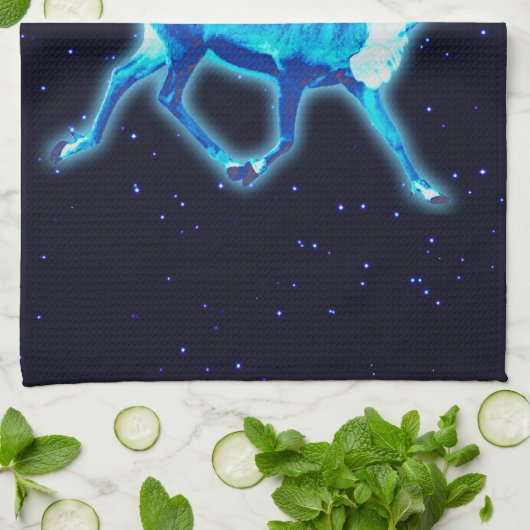 Seizoensgroeten - Blauwe Caraïben (rendieren) Theedoek (Gevouwen)