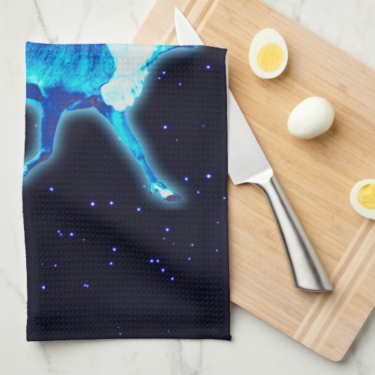 Seizoensgroeten - Blauwe Caraïben (rendieren) Theedoek (Quarter Fold)