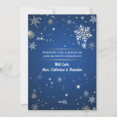 Seizoensgroeten Blauwe Kerstaven Foto Feestdagenkaart (Achterkant)