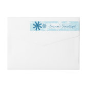 Seizoensgroeten Blauwe Snowflake Return Address (Achterkant)