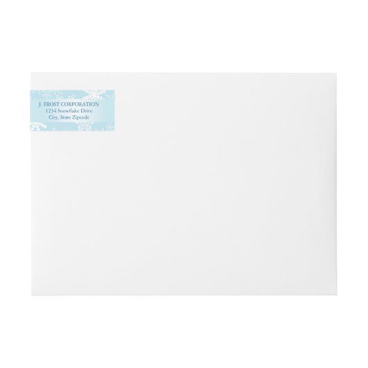 Seizoensgroeten Blauwe Snowflake Return Address (Voorkant)