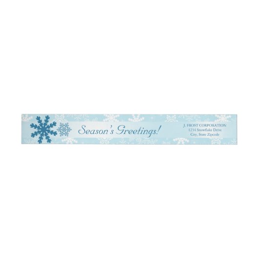 Seizoensgroeten Blauwe Snowflake Return Address (Individueel)