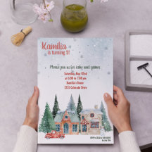 Seizoensgroeten Bloom Verjaardag Uitnodiging