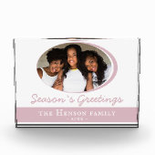 SeizoensGROeten Blush Pink Kerstfeestdag Fotoblokken (Voorkant)