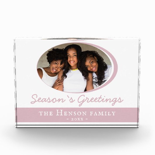 SeizoensGROeten Blush Pink Kerstfeestdag Fotoblokken (Voorkant)