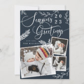 Seizoensgroeten Bright kerst 3 Foto Feestdagenkaart (Voorkant)