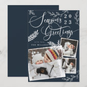 Seizoensgroeten Bright kerst 3 Foto Feestdagenkaart (Voorkant / Achterkant)