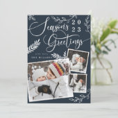 Seizoensgroeten Bright kerst 3 Foto Feestdagenkaart (Staand voorkant)