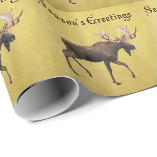 Seizoensgroeten - Bull Moose Cadeaupapier (Rol Hoek)