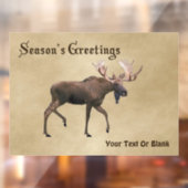 Seizoensgroeten - Bull Moose op oud papier Raamsticker (Vel 2)