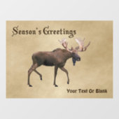 Seizoensgroeten - Bull Moose op oud papier Raamsticker (Vel)