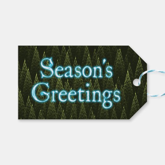 Seizoensgroeten - Conifers Cadeaulabel (Voorkant (Horizontaal))