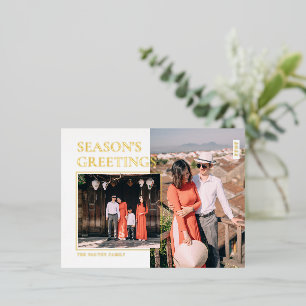 Seizoensgroeten Custom Foto Folie Vakantie Feestdagen Briefkaart