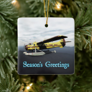 Seizoensgroeten - de Havilland DH3-C Otter Keramisch Ornament