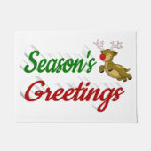 Seizoensgroeten die met Kerstmis in het rendiertje Deurmat (Voorkant)