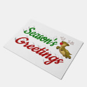 Seizoensgroeten die met Kerstmis in het rendiertje Deurmat (Schuin)