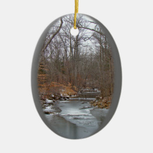 Seizoensgroeten Diep Creek in Ice Keramisch Ornament