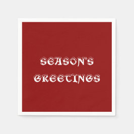 Seizoensgroeten Donkerrood papier servet