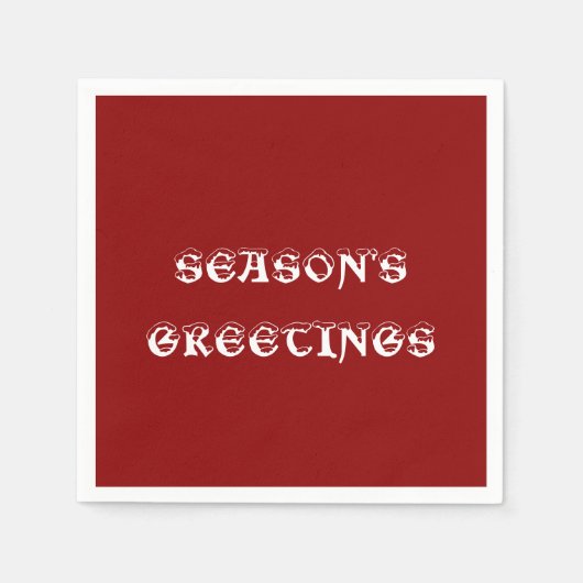 Seizoensgroeten Donkerrood papier servet (Voorkant)