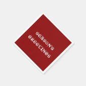Seizoensgroeten Donkerrood papier servet (Hoek)