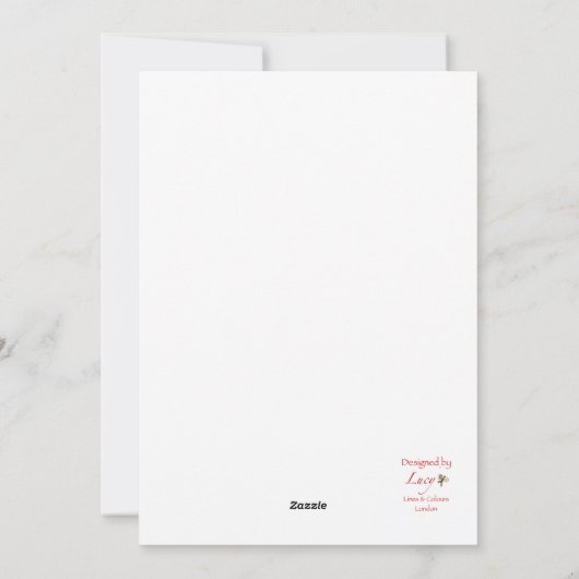 Seizoensgroeten Doodle kaart Roodborstje Rode Brie (Achterkant)