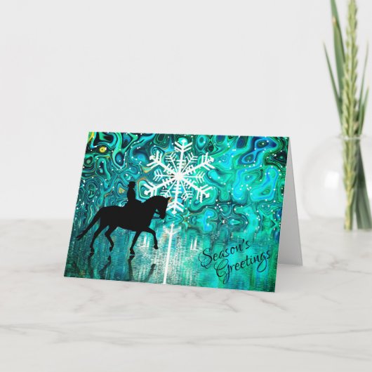 Seizoensgroeten Dressage-kerstmis Feestdagen Kaart (Voorkant)