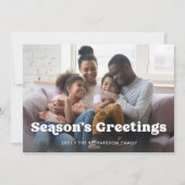 Seizoensgroeten | Eenvoudige Boho-foto-overlay Feestdagenkaart (Voorkant)
