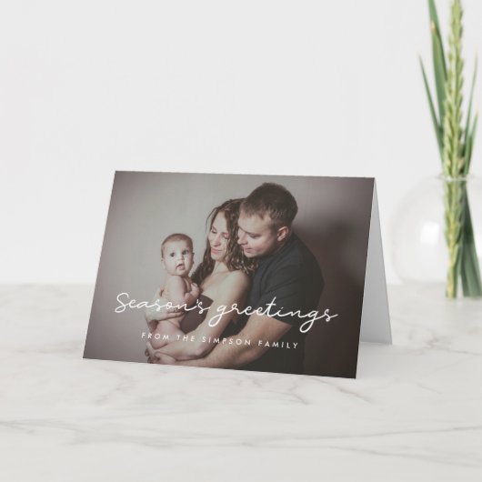 Seizoensgroeten Eenvoudige Foto Feestdagen Kaart (Voorkant)