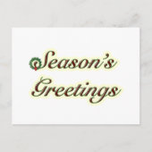 Seizoensgroeten Eenvoudige Tekst met Krans Feestdagenkaart (Voorkant)