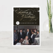 Seizoensgroeten Elegant Gold Script Business Feestdagen Kaart (Voorkant)