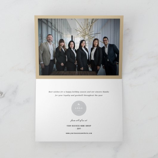 Seizoensgroeten Elegant Gold Script Business Ho Feestdagen Kaart (Binnen)