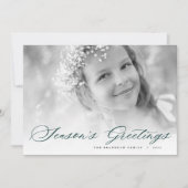 Seizoensgroeten | Elegant Schrift Foto Feestdagenkaart (Voorkant)