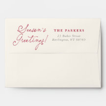 Seizoensgroeten! Elegant Script Retouradres