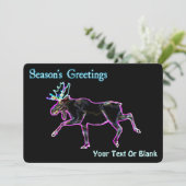Seizoensgroeten - Elektrische Moose Feestdagenkaart (Staand voorkant)