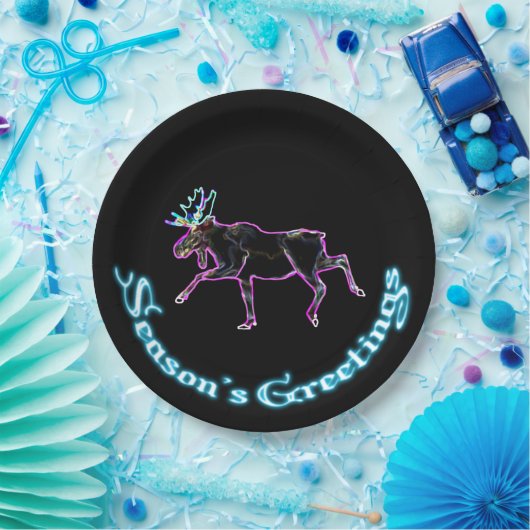 Seizoensgroeten - Elektrische Moose Papieren Bordje (Feest)