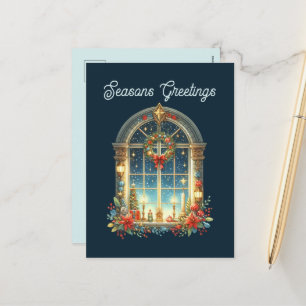 Seizoensgroeten en bericht toevoegen feestdagenkaart