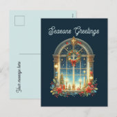 Seizoensgroeten en bericht toevoegen feestdagenkaart (Voorkant / Achterkant)