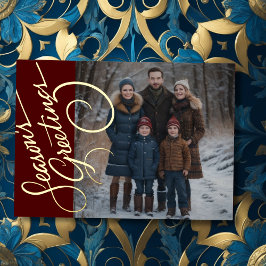 Seizoensgroeten en uw foto folie feestdagenkaart