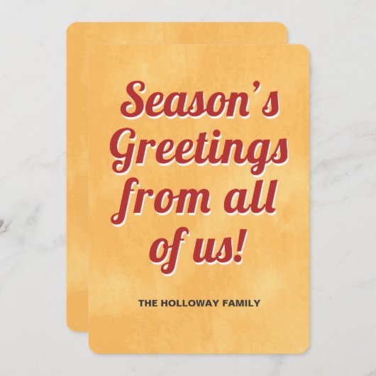 Seizoensgroeten Feestdagenkaart (Voorkant / Achterkant)