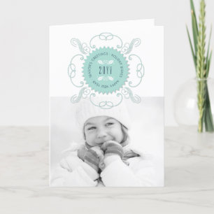 Seizoensgroeten Fijne nieuwjaarsfoto Blauwe Zegel  Feestdagen Kaart